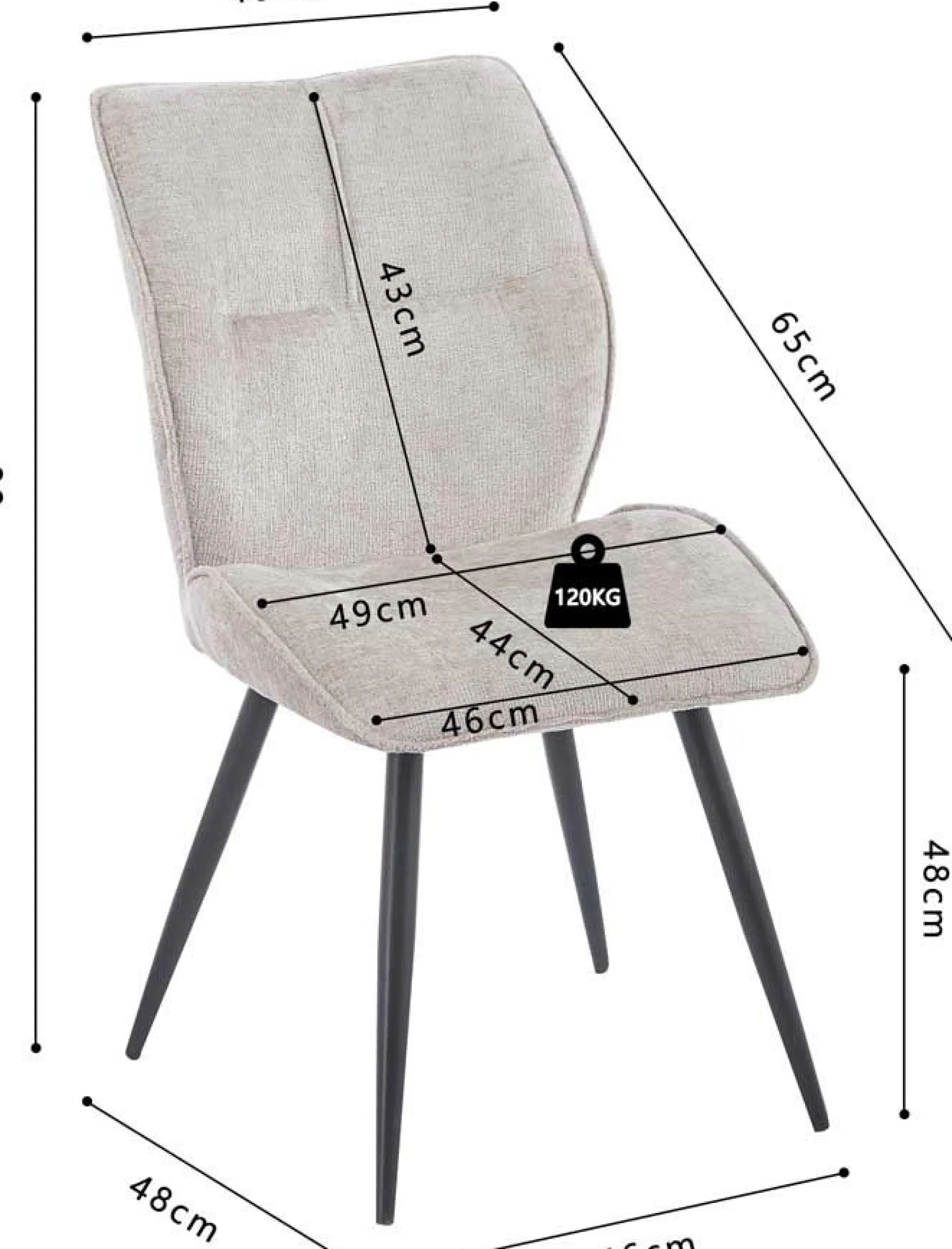 Esszimmerstuhl Faye - 49x65x89cm - sand