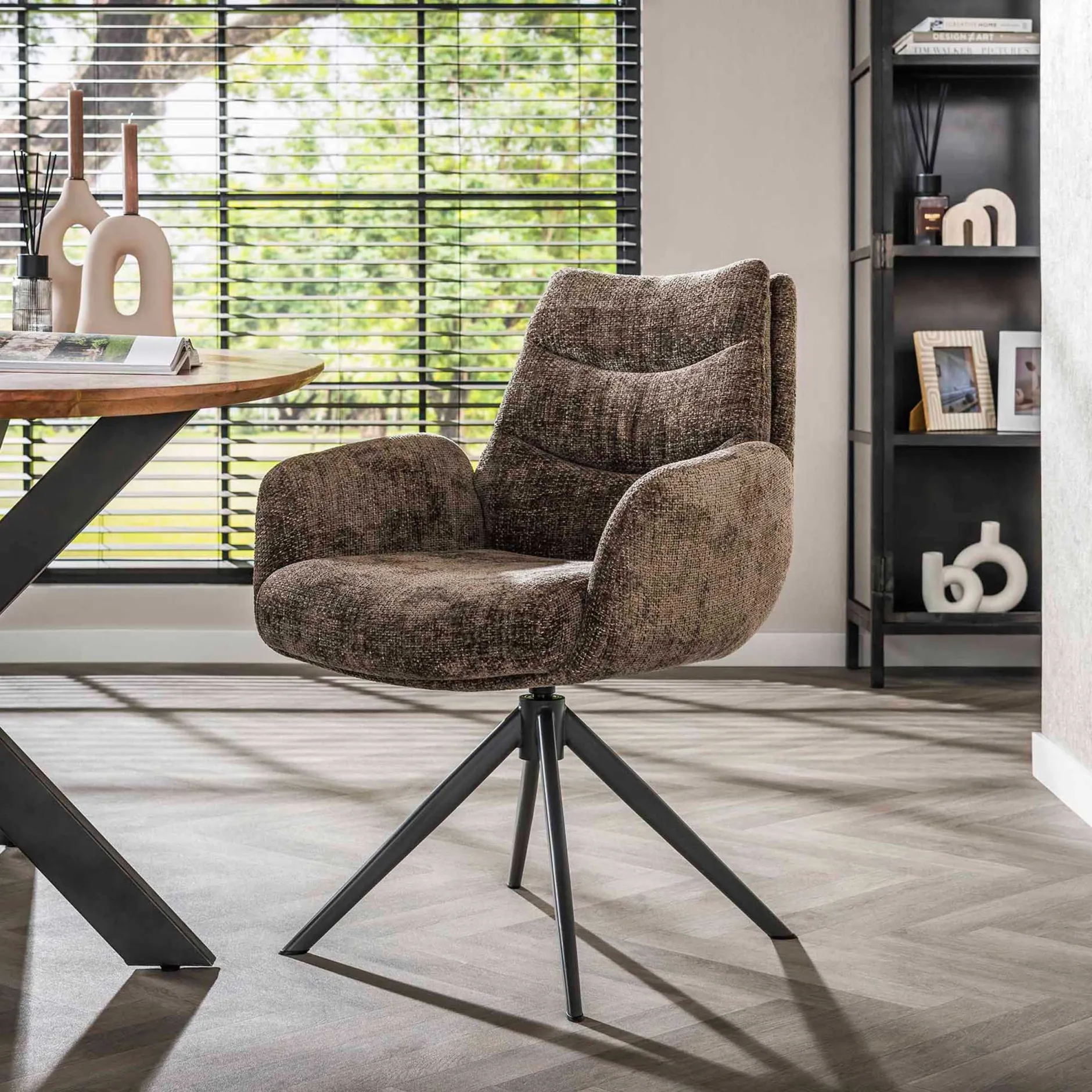 Esszimmerstuhl Lungo - 66x67x90cm - drehbar - taupe