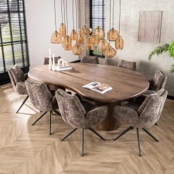Esszimmerstuhl Lungo - 66x67x90cm - drehbar - taupe
