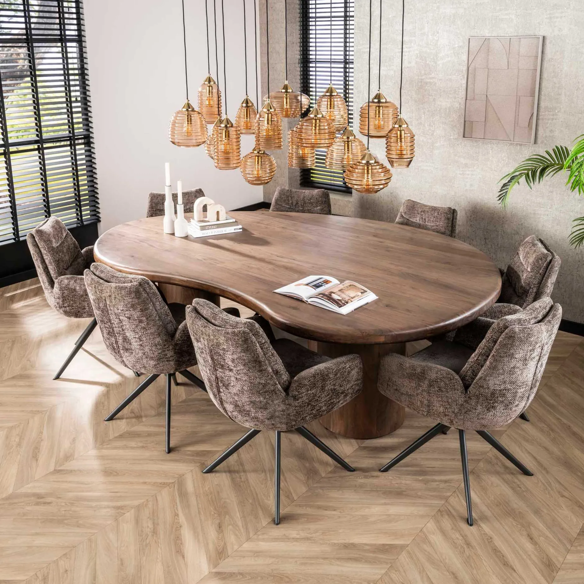 Esszimmerstuhl Lungo - 66x67x90cm - drehbar - taupe