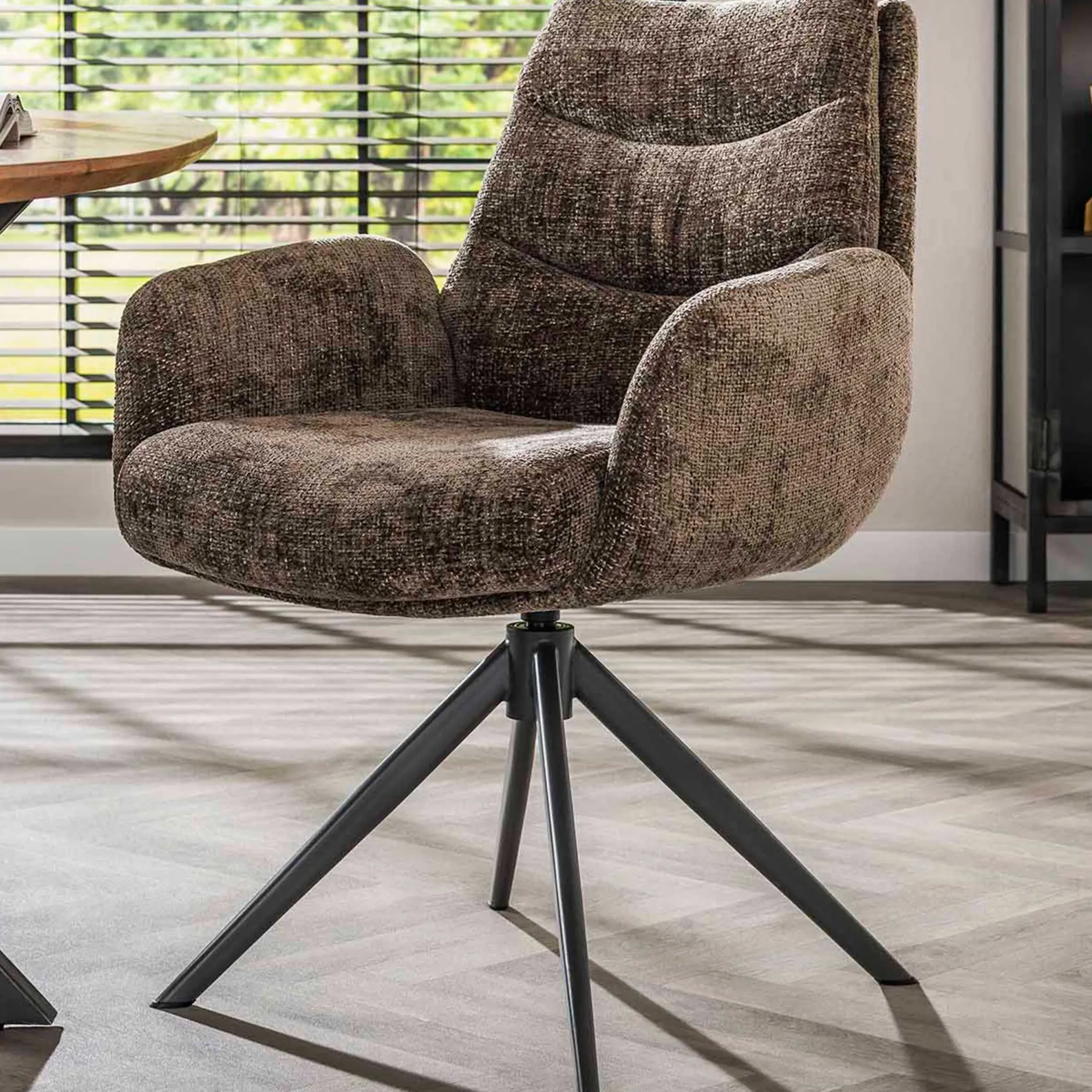 Esszimmerstuhl Lungo - 66x67x90cm - drehbar - taupe