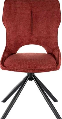 Esszimmerstuhl Morris - 48x59.5x90cm - drehbar - roter Stoff