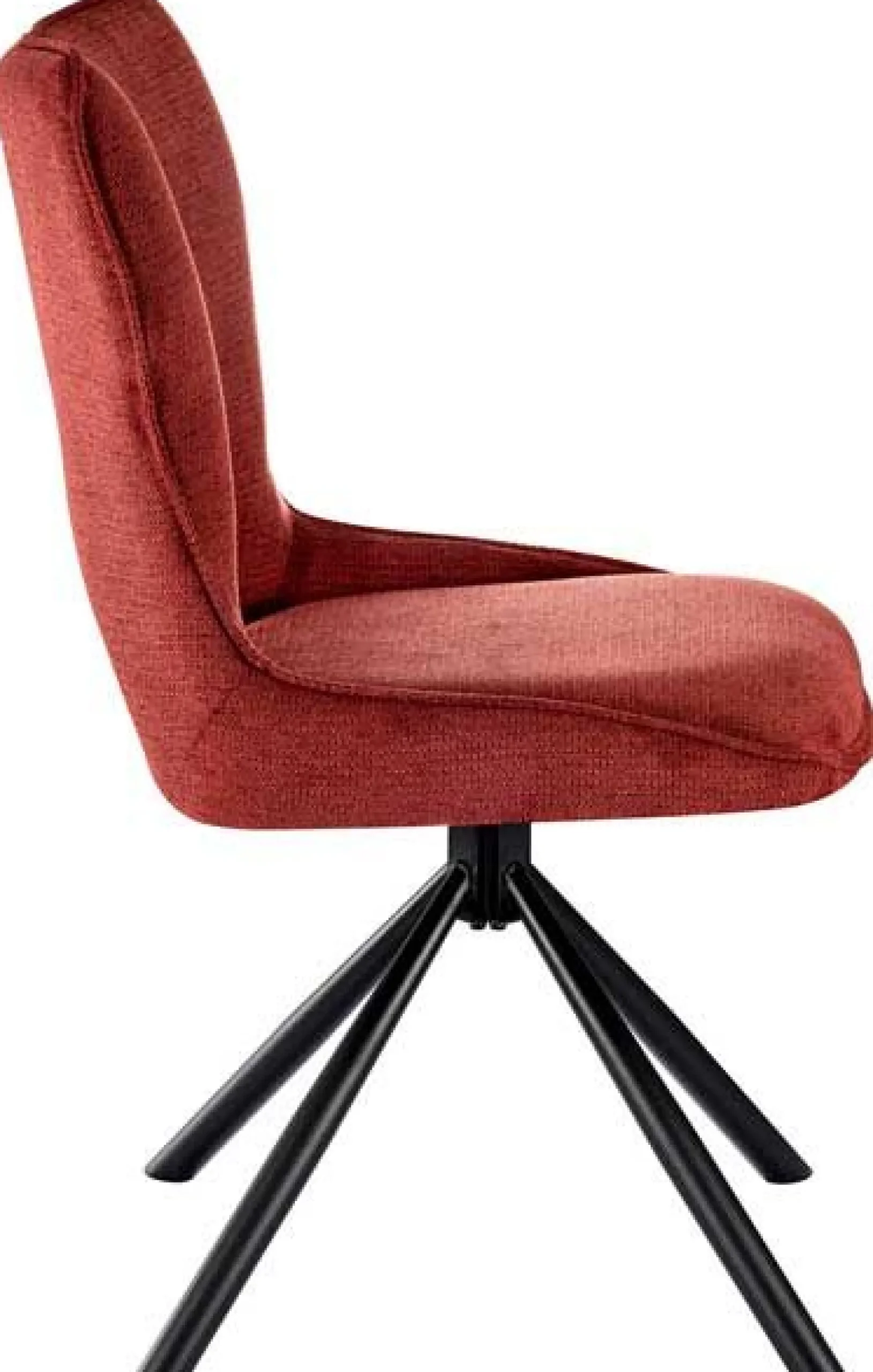 Esszimmerstuhl Morris - 48x59.5x90cm - drehbar - roter Stoff