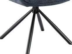 Esszimmerstuhl Morris - 48x59.5x90cm - drehbar - blauer Stoff