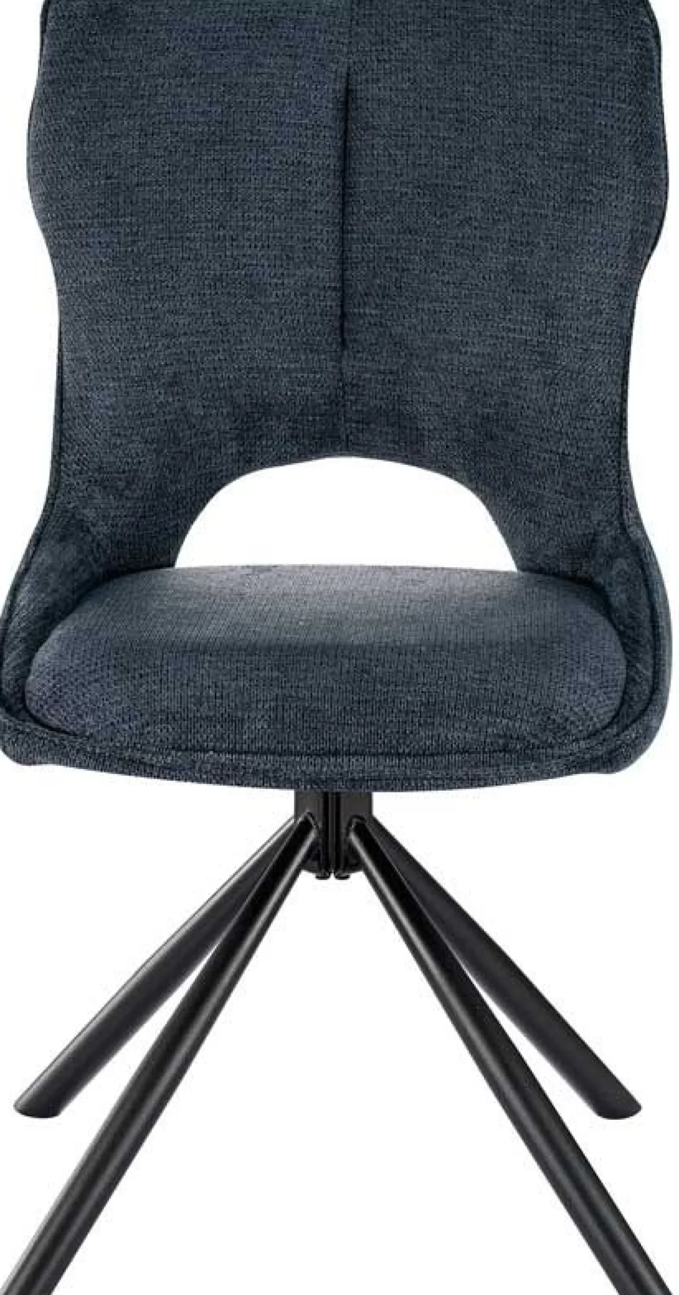 Esszimmerstuhl Morris - 48x59.5x90cm - drehbar - blauer Stoff