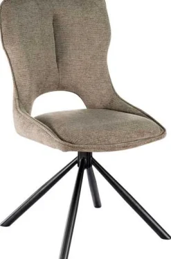 Esszimmerstuhl Morris - 48x59.5x90cm - drehbar - hellbrauner Stoff