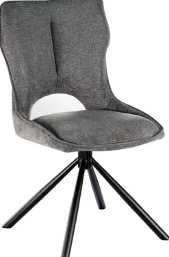 Esszimmerstuhl Morris - 48x59.5x90cm - drehbar - dunkelgrauer Stoff