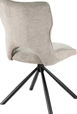 Esszimmerstuhl Morris - 48x59.5x90cm - drehbar - hellgrauer Stoff