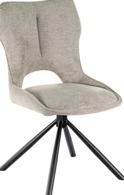 Esszimmerstuhl Morris - 48x59.5x90cm - drehbar - hellgrauer Stoff