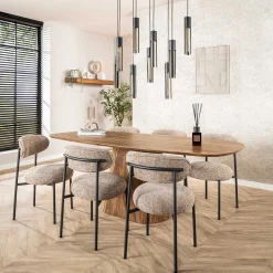 Esszimmerstuhl Rondo - 52x57x81cm - beige Stoff