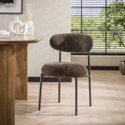 Esszimmerstuhl Rondo - 52x57x81cm - brauner Stoff