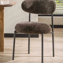 Esszimmerstuhl Rondo - 52x57x81cm - brauner Stoff