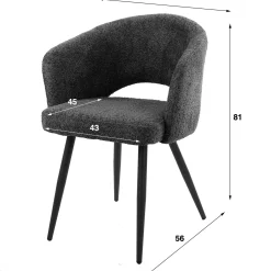 Esszimmerstuhl Saloon - 58x56x81cm - brauner Stoff