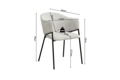 Esszimmerstuhl Seagall | 54 x 62 x 78 cm | Corduroy Hellgrau Design