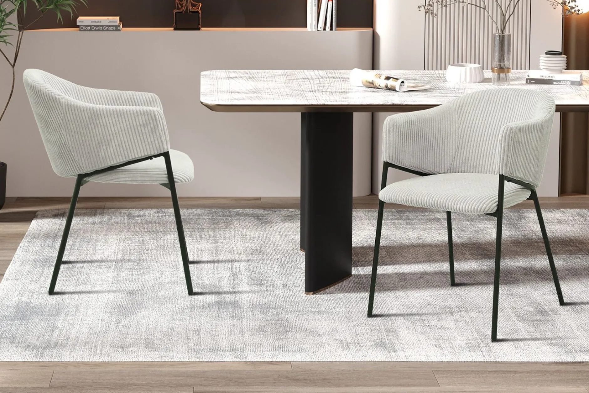 Esszimmerstuhl Seagall | 54 x 62 x 78 cm | Corduroy Hellgrau Design