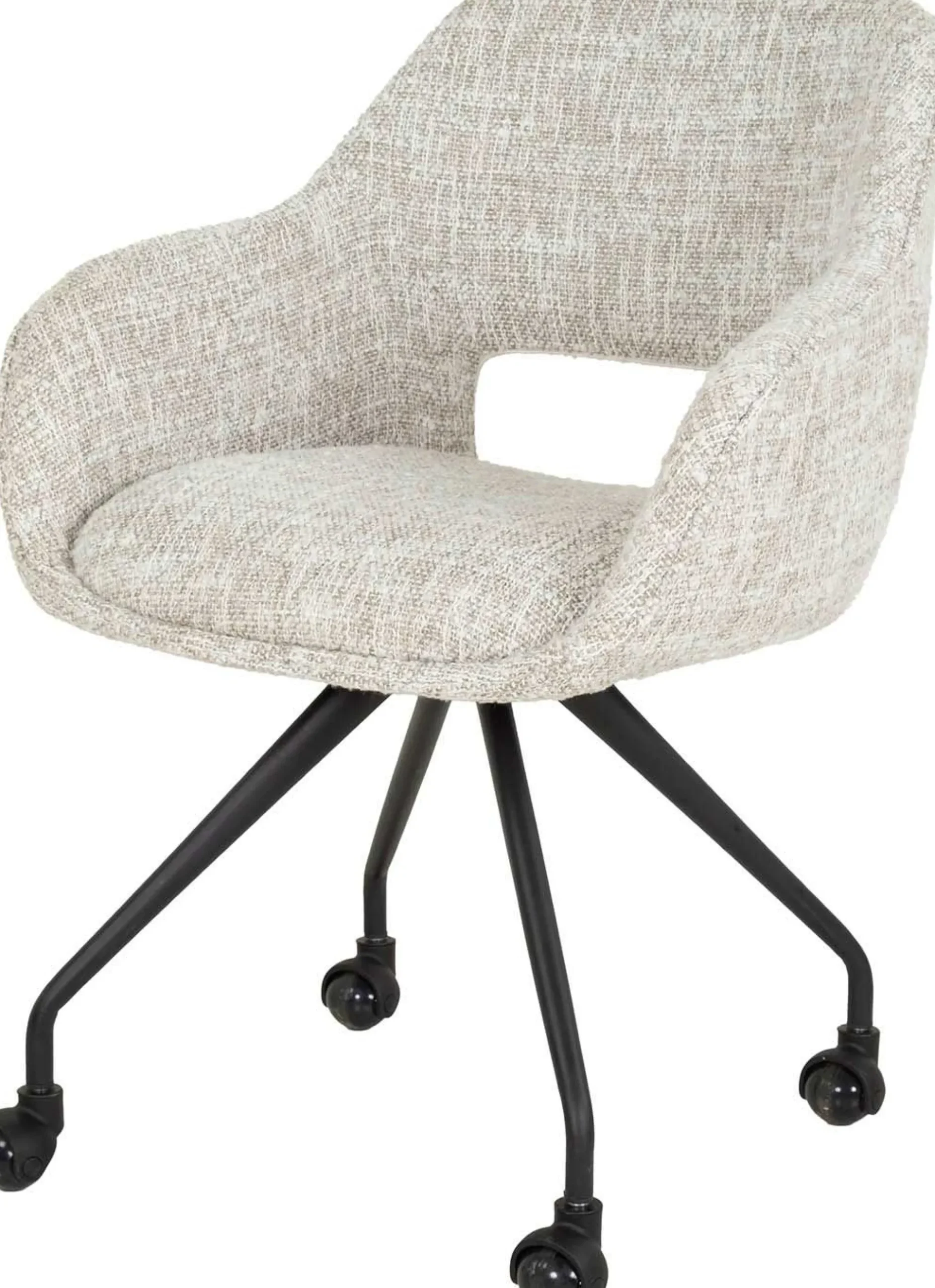 Esszimmerstuhl Spring - 60x62x82cm - mit Rollen - creme