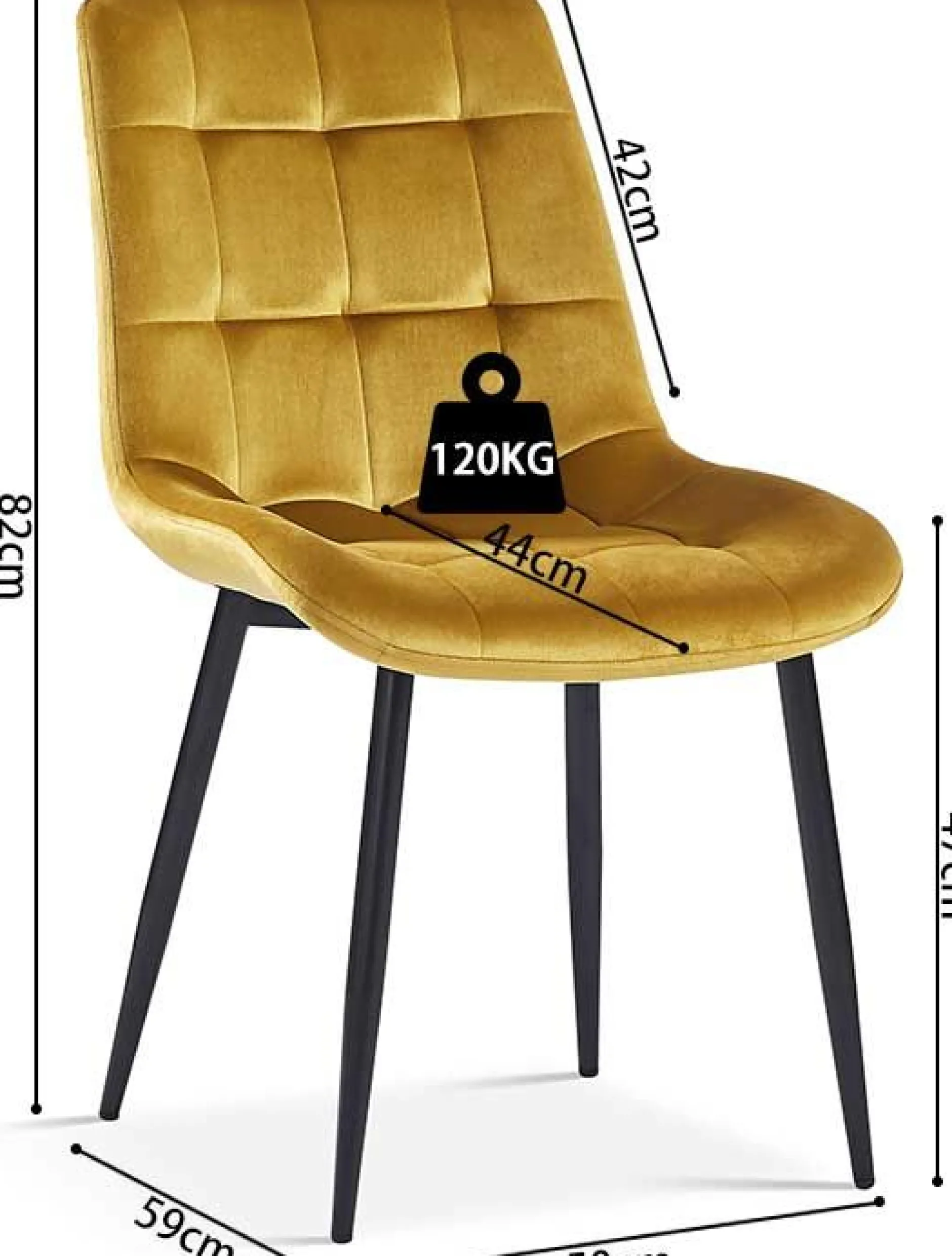 Esszimmerstuhl Tanja Gold Samt