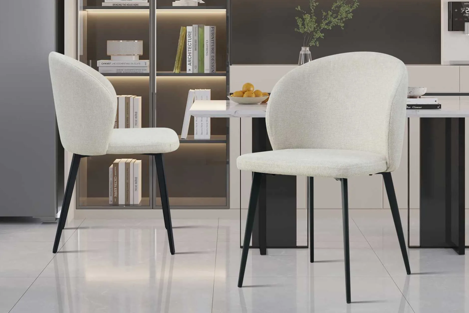 Esszimmerstuhl Tilly - 51x55x80cm - beige Stoff