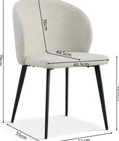 Esszimmerstuhl Tilly - 51x55x80cm - beige Stoff