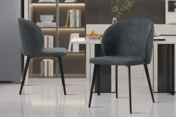 Esszimmerstuhl Tilly - 51x55x80cm - dunkelgrauer Stoff