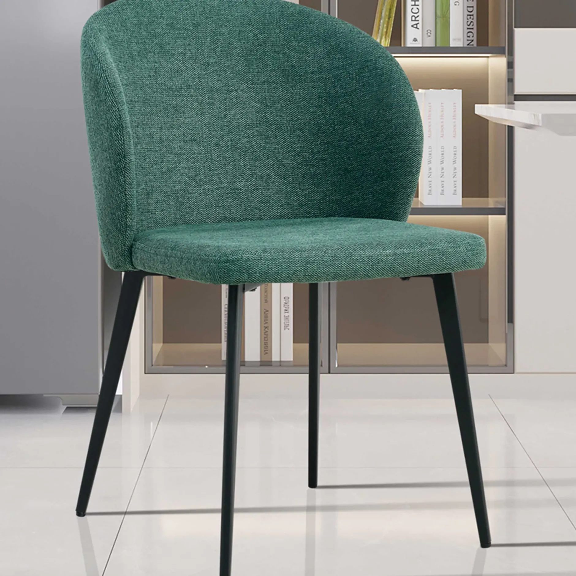 Esszimmerstuhl Tilly - 51x55x80cm - grüner Stoff