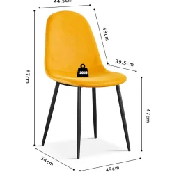 Esszimmerstuhl Valeska Samt - gelb