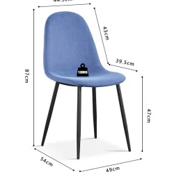 Esszimmerstuhl Valeska Samt - blau