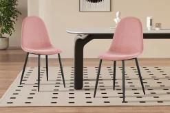 Esszimmerstuhl Valeska Samt - rosa