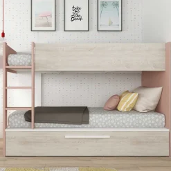 Etagenbett Cassie 90x200 mit Bettkasten - altrosa