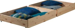 Etagenbett Claire niedrig mit zwei Schubladen - Kieferholz
