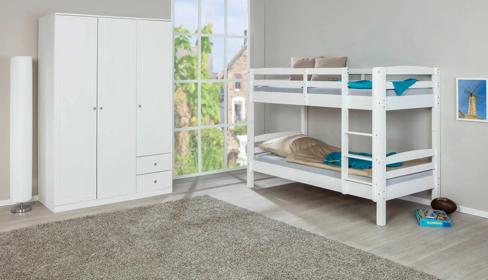 Etagenbett David 90x200 - white wash