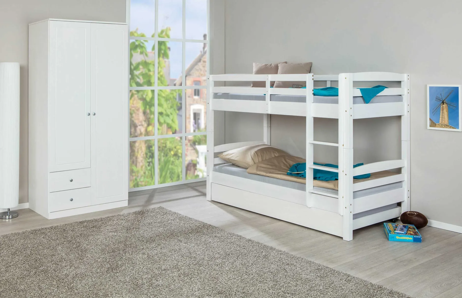 Etagenbett David 90x200 - white wash