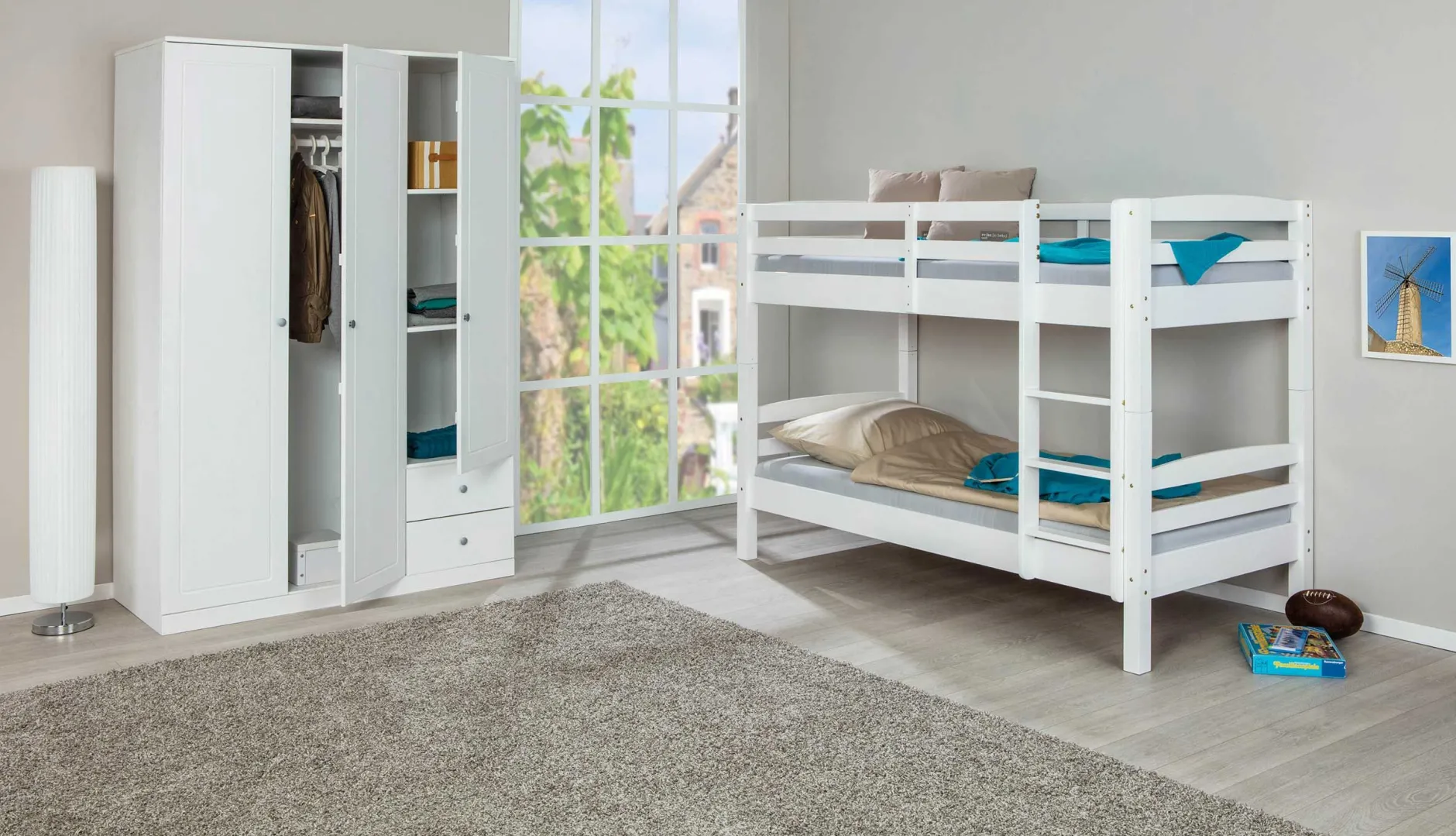 Etagenbett David 90x200 - white wash