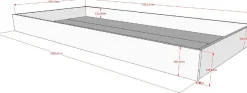 Etagenbett Forrest 3-Sitzer - 90x200 und 140x200 - mit Bettkasten - Weißbuche