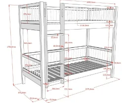 Etagenbett Forrest 90x200cm - Massivholz Buche
