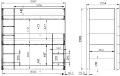 Etagenbett für 3 Personen Scott - 270x105x200 cm - Weiß