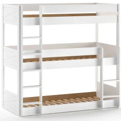 Etagenbett für 3 Personen Scott - 270x105x200 cm - Weiß