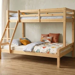 Etagenbett Sven - 90x200 & 140x200cm - 3 Personen – massives Kiefernholz