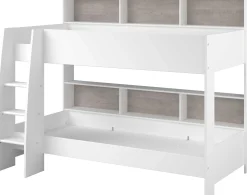Etagenbett Taylor 90x200 - mit Stauraum - weiß /grau