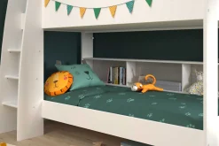 Etagenbett Taylor 90x200 - mit Stauraum - weiß /grau