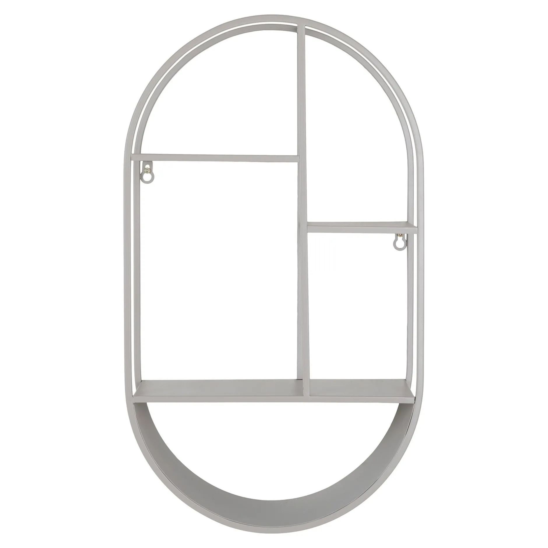 Feira Ovales Wandregal aus grauem Stahl 35x15x60 cm