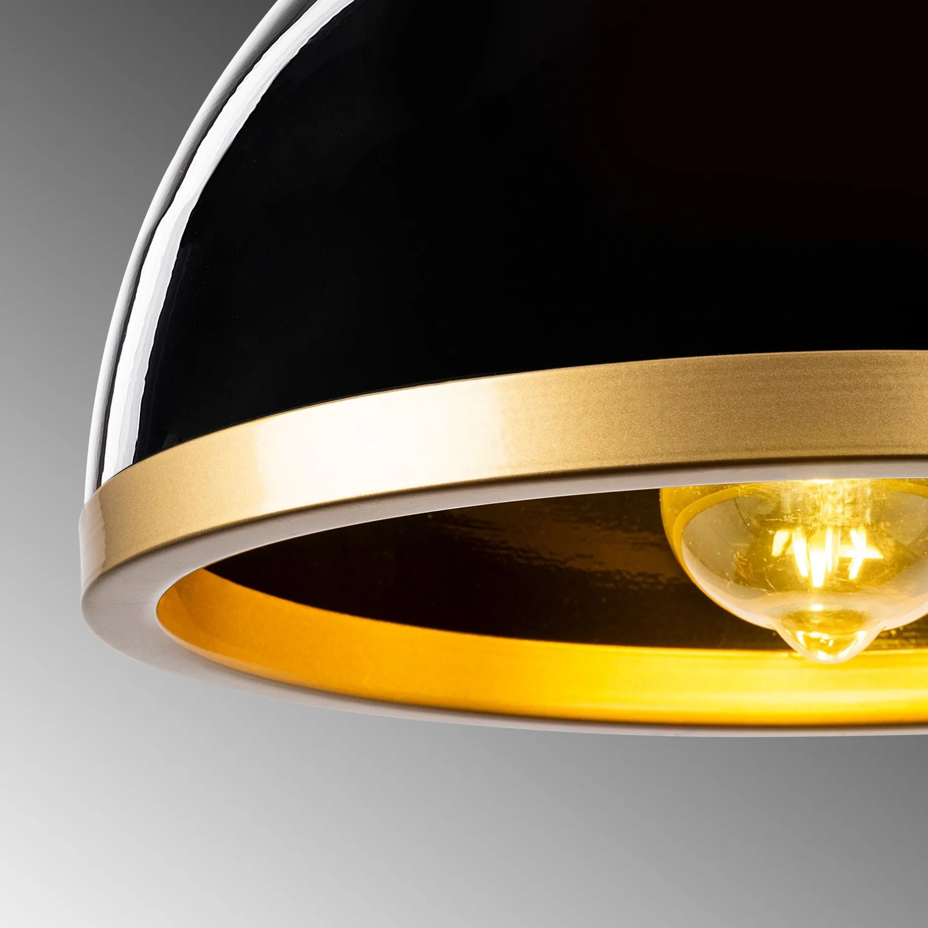 Fenerci Kronleuchter | Höhenverstellbar | Schwarz, Gold