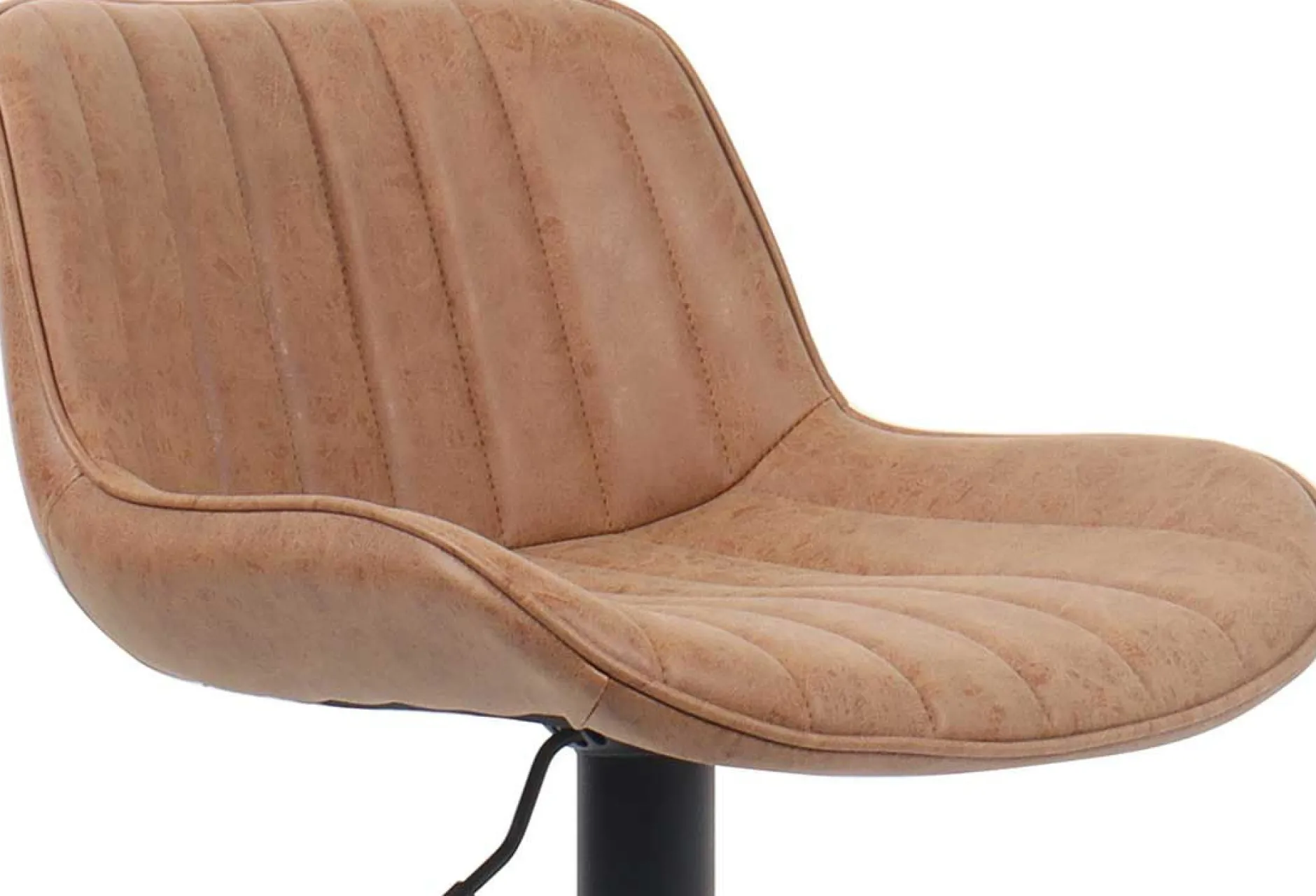 Fenna" Cognac PU Barhocker | Metallbeine | 84-105 x 48 x 49.5cm