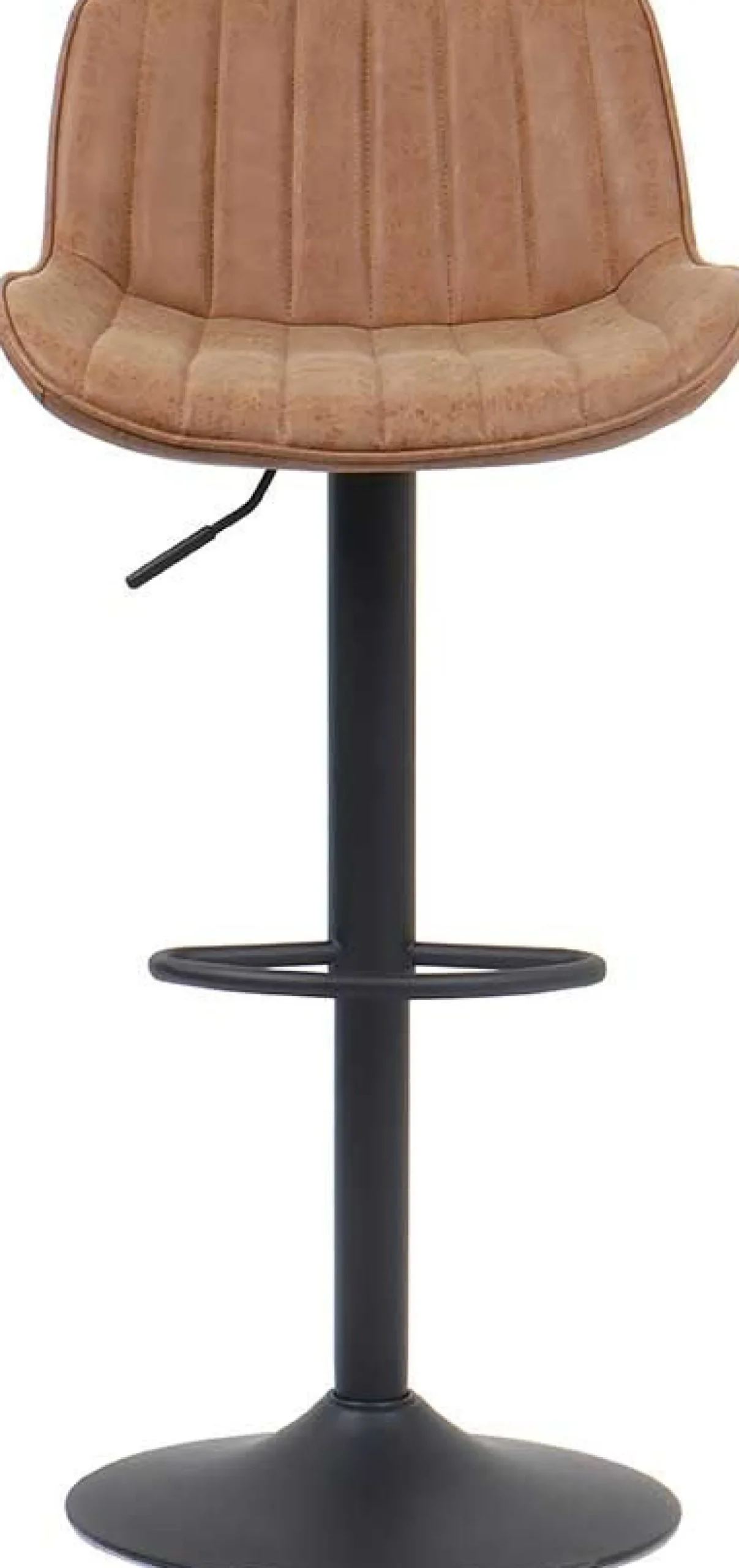 Fenna" Cognac PU Barhocker | Metallbeine | 84-105 x 48 x 49.5cm