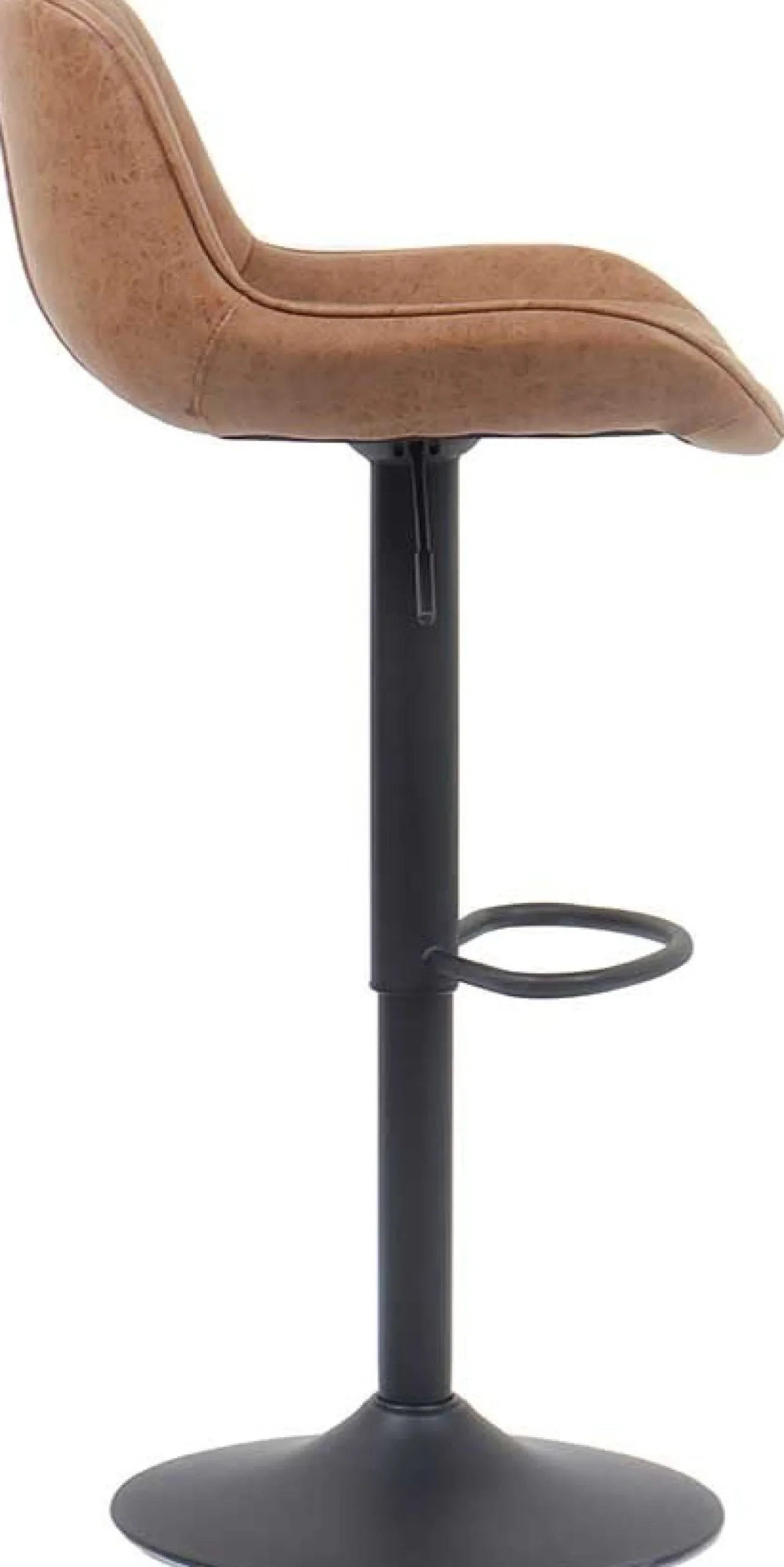 Fenna" Cognac PU Barhocker | Metallbeine | 84-105 x 48 x 49.5cm