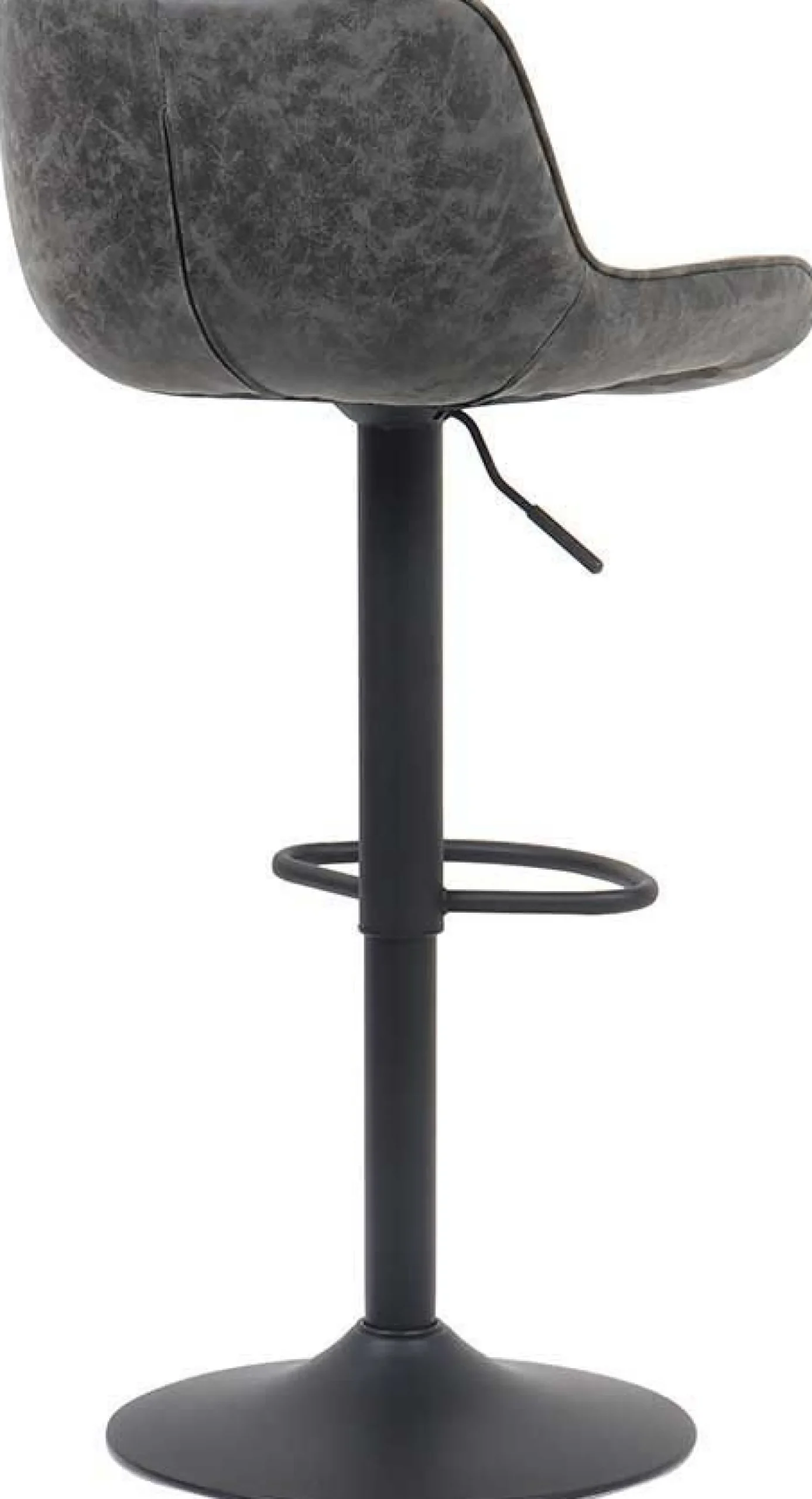 Fenna" Grauer PU Barhocker | Metallbeine | 84-105 x 48 x 49.5cm