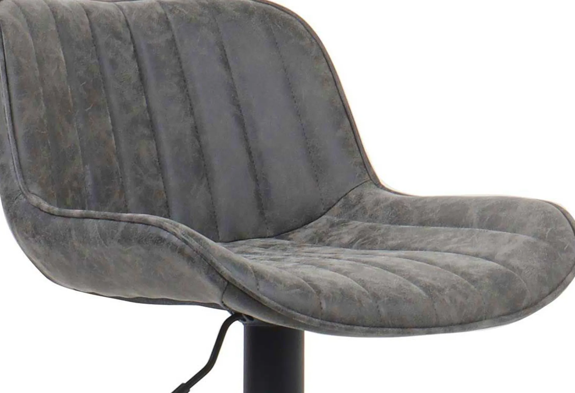Fenna" Grauer PU Barhocker | Metallbeine | 84-105 x 48 x 49.5cm
