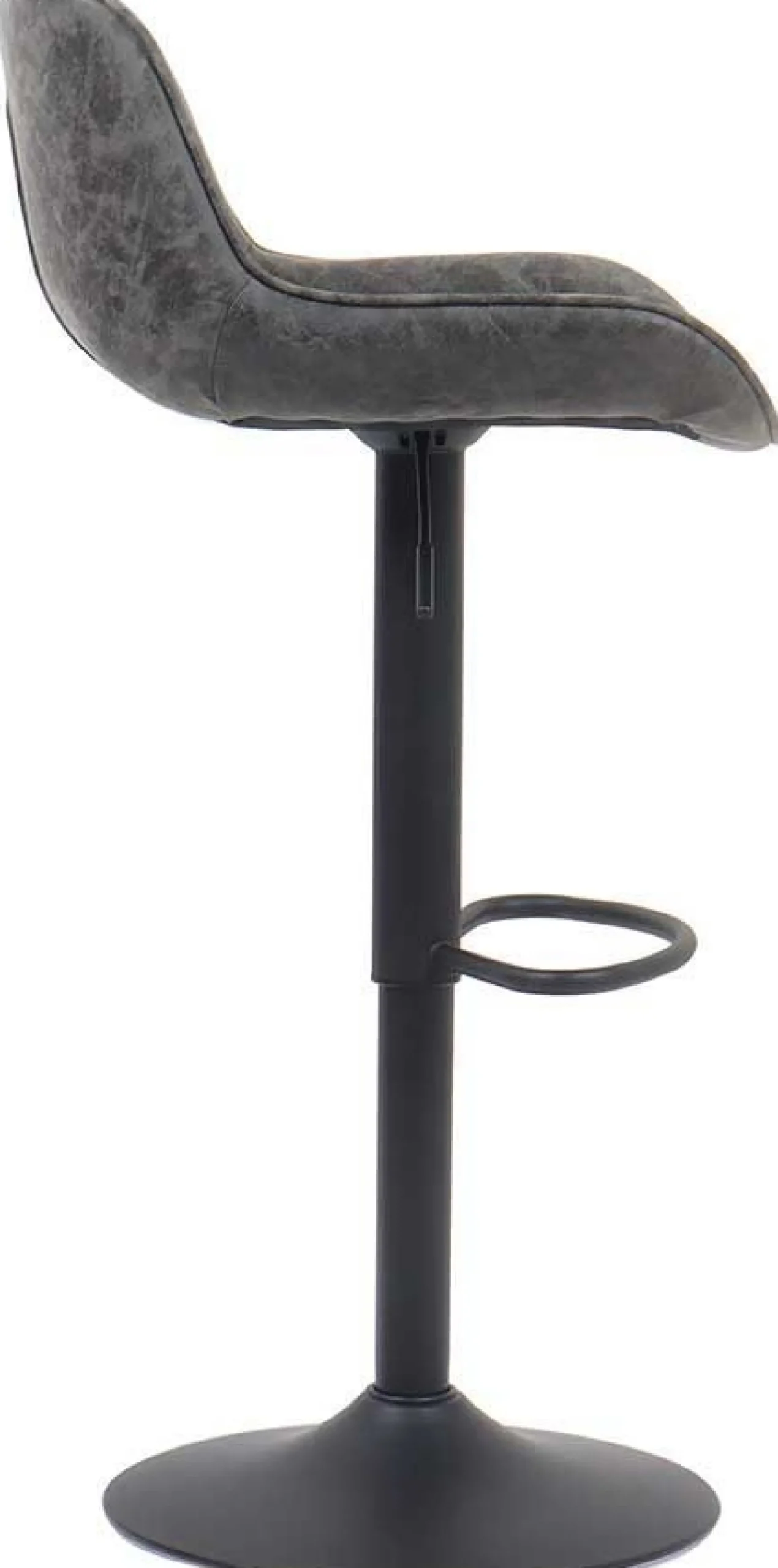 Fenna" Grauer PU Barhocker | Metallbeine | 84-105 x 48 x 49.5cm
