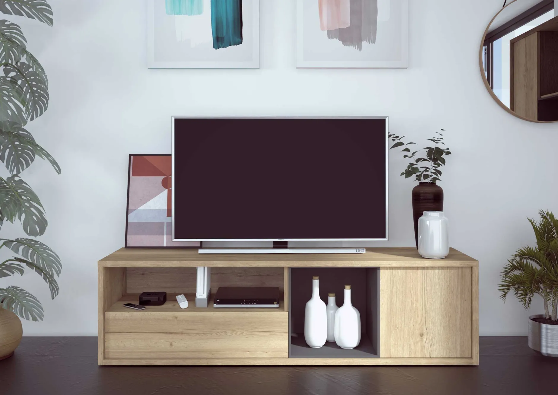Fernsehmöbel Frame 177cm - Eiche hell