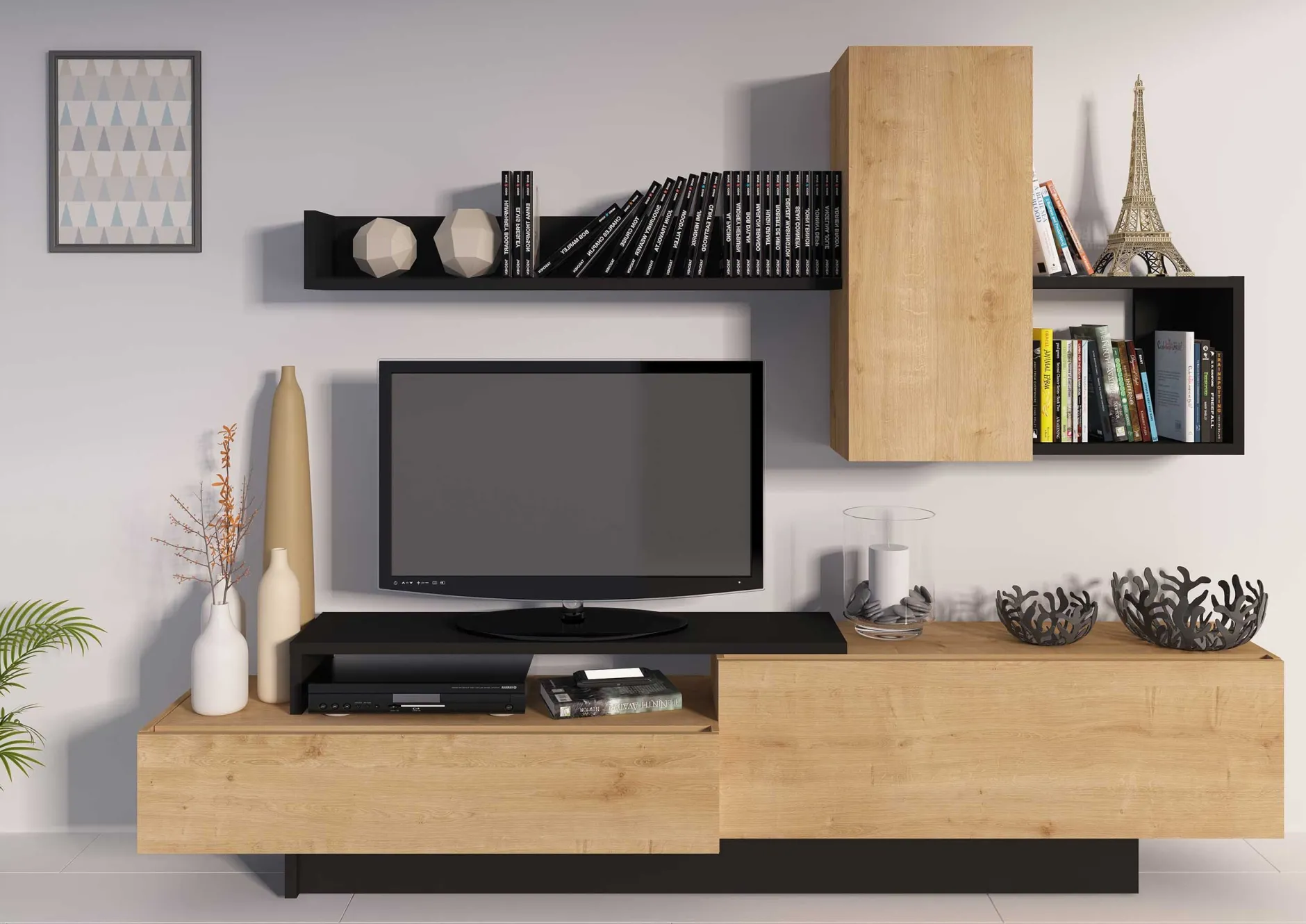 Fernsehschrank Cosmit 240cm - Eiche/anthrazit